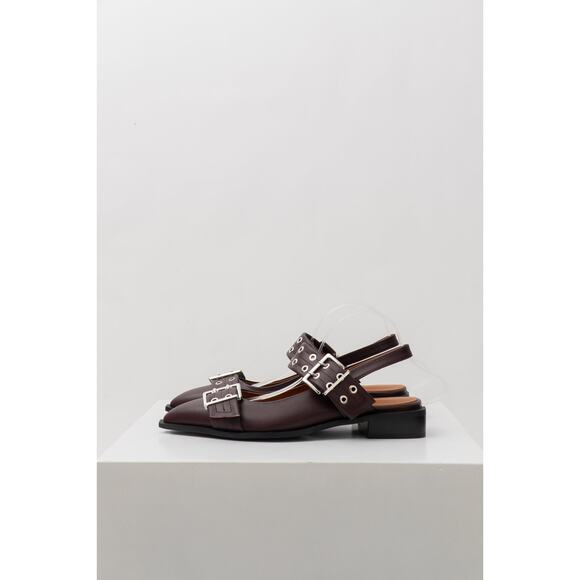 NWOT Chocolate Cherry Buckle Flats, Size 11 - Picture 5 of 10